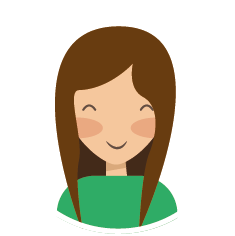 eine Frau mit langen braunen Haaren und grünem Hemd